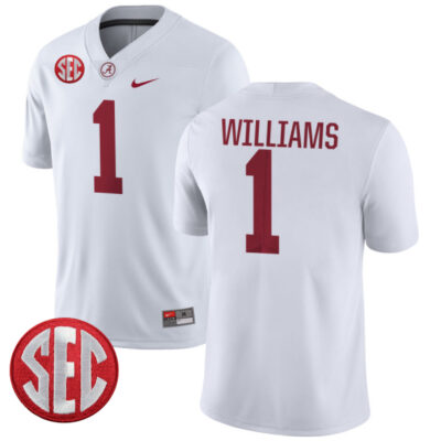 Jameson Williams Alabama Crimson Tide College Football White Game Jersey – All Stitched
