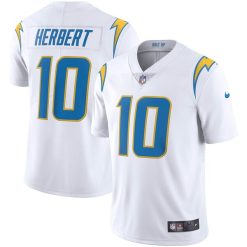 Alternative view of Justin Herbert Los Angeles Chargers White Jersey - All Stitched