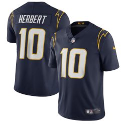 Alternative view of Justin Herbert Los Angeles Chargers Navy Game Jersey - All Stitched