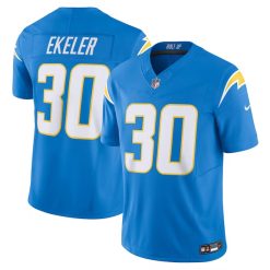 Alternative view of Austin Ekeler Los Angeles Chargers Powder Blue Game Jersey - All Stitched