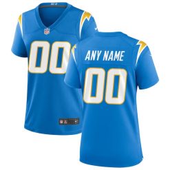 Alternative view of Custom Los Angeles Chargers Powder Blue Game Jersey - All Stitched