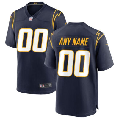 Custom Los Angeles Chargers Navy Blue Game Jersey - All Stitched