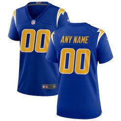 Alternative view of Custom Los Angeles Chargers Royal Blue Game Jersey - All Stitched