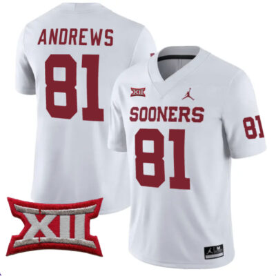 Mark Andrews Oklahoma Sooners College Football Game Jersey - All Stitched