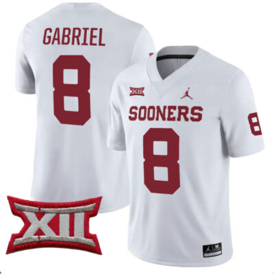 Alternative view of Dillon Gabriel Oklahoma Sooners College Football Game Jersey - All Stitched