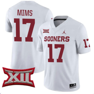 Alternative view of Marvin Mims Oklahoma Sooners College Football Game Jersey - All Stitched