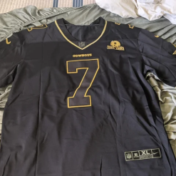 Alternative view of Custom Dallas Cowboys Black Gold Jersey – All Stitched