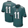 A.J. Brown Philadelphia Eagles Midnight Green Game Jersey - All Stitched