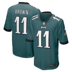 A.J. Brown Philadelphia Eagles Midnight Green Game Jersey - All Stitched