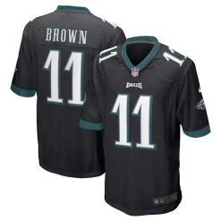 A.J. Brown Philadelphia Eagles Black Game Jersey - All Stitched