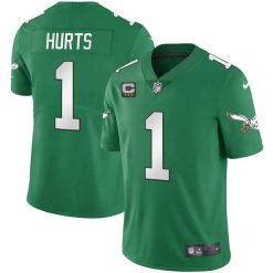 Jalen Hurts Philadelphia Eagles Kelly Green Throwback Jersey - All Stitched