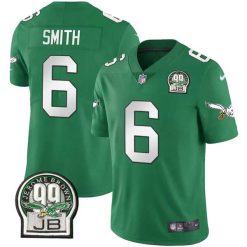 Alternative view of DeVonta Smith Philadelphia Eagles Kelly Green Throwback Jersey - All Stitched
