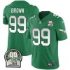 Jerome Brown Philadelphia Eagles Kelly Green Throwback Jersey w/ JB Memorial Patch - All Stitched