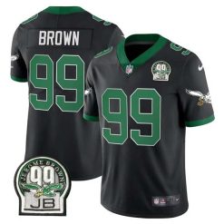 Jerome Brown Philadelphia Eagles Black Throwback Jersey w/ JB Memorial Patch - All Stitched