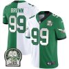 Jerome Brown Philadelphia Eagles Split Throwback Jersey w/ JB Memorial Patch - All Stitched
