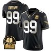 Jerome Brown Philadelphia Eagles Black Gold Throwback Jersey