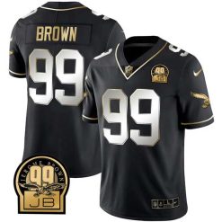 Jerome Brown Philadelphia Eagles Black Gold Throwback Jersey
