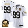 Jerome Brown Philadelphia Eagles White Gold Throwback Jersey w/ JB Memorial Patch - All Stitched