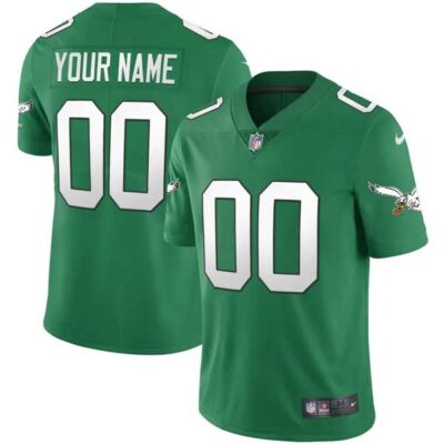 Custom Philadelphia Eagles Kelly Green Throwback Jersey - All Stitched