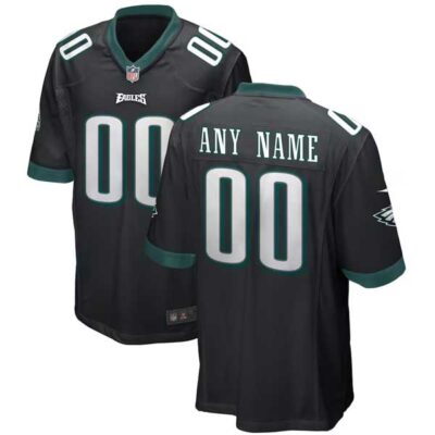 Custom Philadelphia Eagles Black Game Jersey - All Stitched
