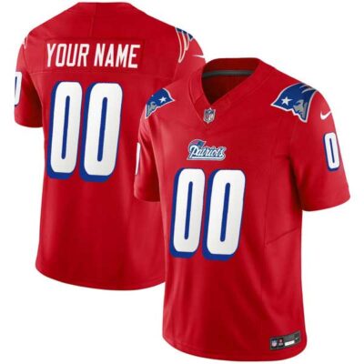 New England Patriots Red 1996 Throwback Vapor Limited Custom Jersey - All Stitched
