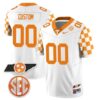Tennessee Volunteers College Checkerboard Football All Stitched Custom Jersey - White