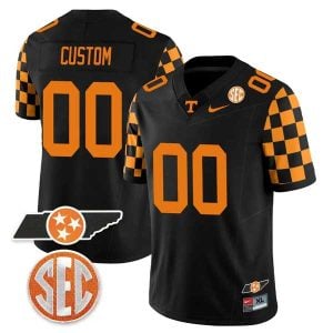 Tennessee Volunteers College Checkerboard Football All Stitched Custom Jersey - Black