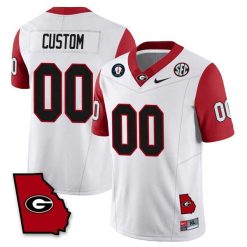 Georgia Bulldogs Football Color Sleeve All Stitched Custom Jersey - White