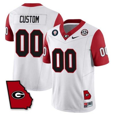 Georgia Bulldogs Football Color Sleeve All Stitched Custom Jersey - White
