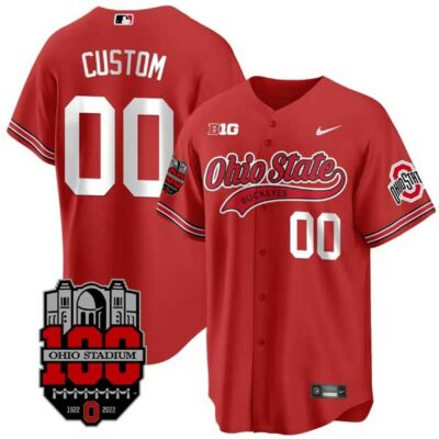 Custom Ohio State Buckeyes Baseball Stitched Jersey - Scarlet