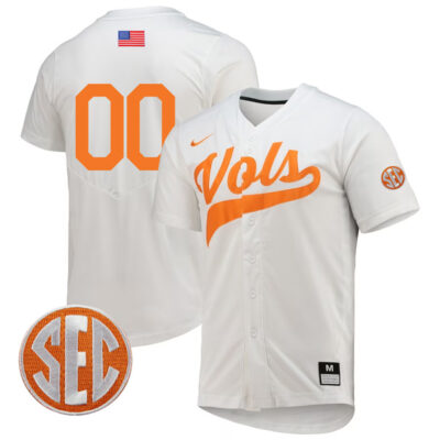 Tennessee Volunteers College Baseball Stitched Custom Number Jersey - White