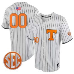Tennessee Volunteers College Baseball Stitched Custom Number Jersey - Pinstripe