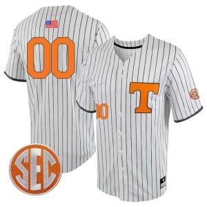 Tennessee Volunteers College Baseball Stitched Custom Number Jersey - Pinstripe