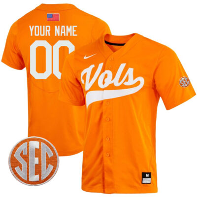 Tennessee Volunteers College Baseball Stitched Custom Name & Number Jersey - Orange