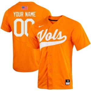 Custom Tennessee Volunteers Baseball Orange Game Jersey - All Stitched