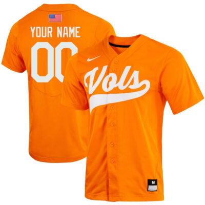 Alternative view of Tennessee Volunteers College Baseball Stitched Custom Name & Number Jersey - Orange