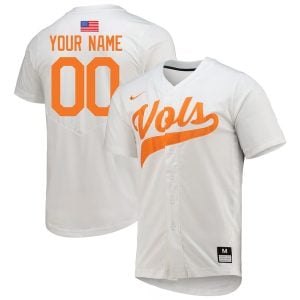 Custom Tennessee Volunteers Baseball White Jersey - All Stitched