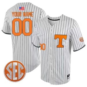 Tennessee Volunteers College Baseball Stitched Custom Name & Number Jersey - Pinstripe