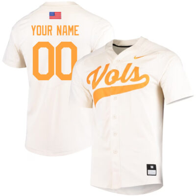 Alternative view of Tennessee Volunteers College Baseball Stitched Custom Name & Number Jersey - Cream