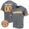 Tennessee Volunteers College Baseball Two Button Stitched Custom Name & Number Jersey - Smokey Gray