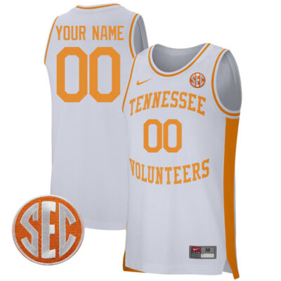 Tennessee Volunteers College Basketball Retro Performance Stitched Custom Jersey - White