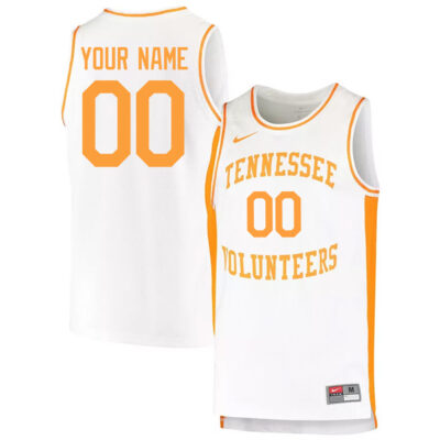 Alternative view of Tennessee Volunteers College Basketball Retro Stitched Custom Jersey - White