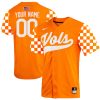 Custom Tennessee Volunteers Baseball Orange Checkerboard Game Jersey - All Stitched
