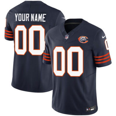 Custom Chicago Bears Throwback Jersey Navy - All Stitched