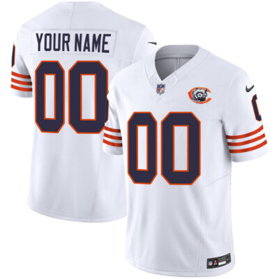 Custom Chicago Bears Throwback Jersey White - All Stitched