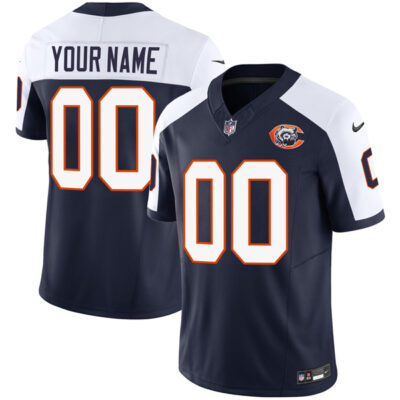 Custom Chicago Bears Throwback Jersey Alternate Navy - All Stitched
