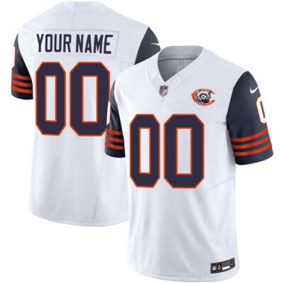Custom Chicago Bears Throwback Jersey Alternate White - All Stitched