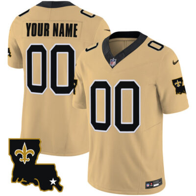 Custom New Orleans Saints 1987 Legacy Gold Vapor Limited Jersey - All Stitched