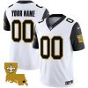 Custom New Orleans Saints 1987 Legacy Black Sleeve Vapor Limited Jersey - All Stitched