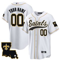 Custom New Orleans Saints Baseball White 1987 Legacy Vapor Limited Jersey - All Stitched
